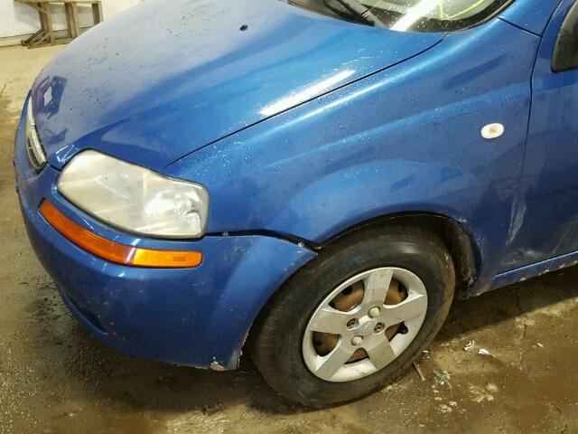 KL1TD52635B473426 - 2005 CHEVROLET AVEO BASE Mavi fotoğraf 9