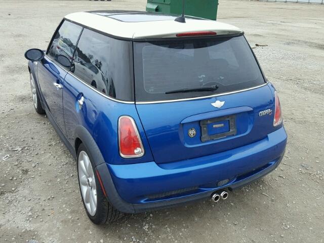 WMWRE33516TJ34179 - 2006 MINI COOPER S BLUE photo 3