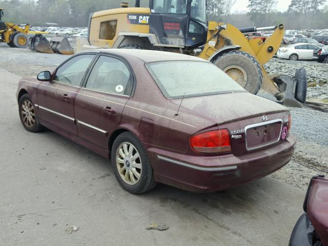 KMHWF35H93A867769 - 2003 HYUNDAI SONATA GLS BURGUNDY photo 3