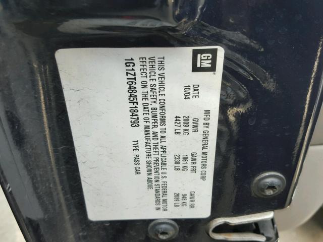 1G1ZT64845F184793 - 2005 CHEVROLET MALIBU MAX 蓝色 照片 10