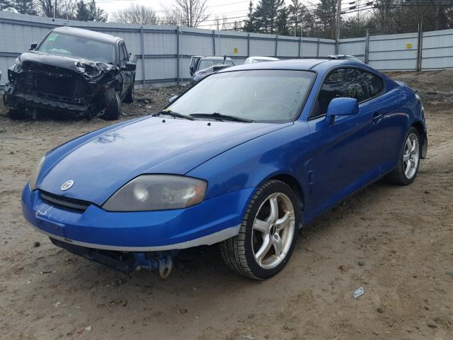 KMHHN65F15U163160 - 2005 HYUNDAI TIBURON GT BLUE photo 2