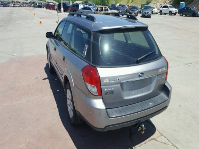 4S4BP60C387325984 - 2008 SUBARU OUTBACK GRAY photo 3