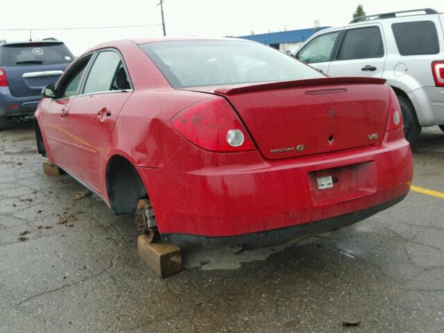 1G2ZG58N274128280 - 2007 PONTIAC G6 BASE RED photo 3