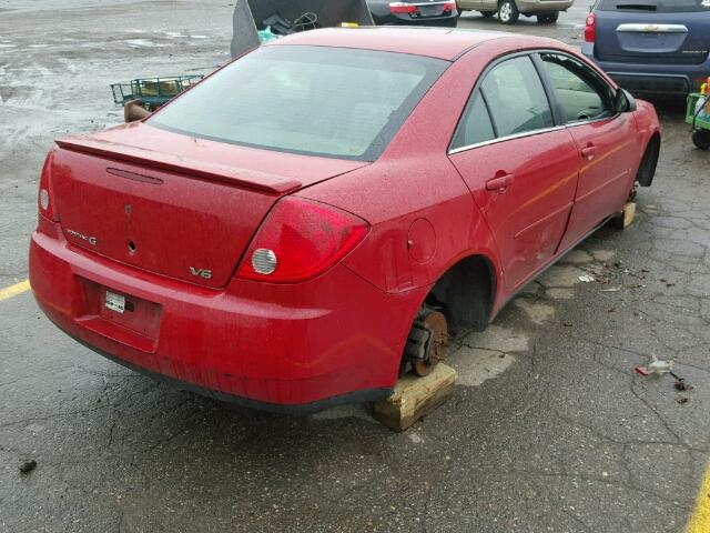 1G2ZG58N274128280 - 2007 PONTIAC G6 BASE RED photo 4