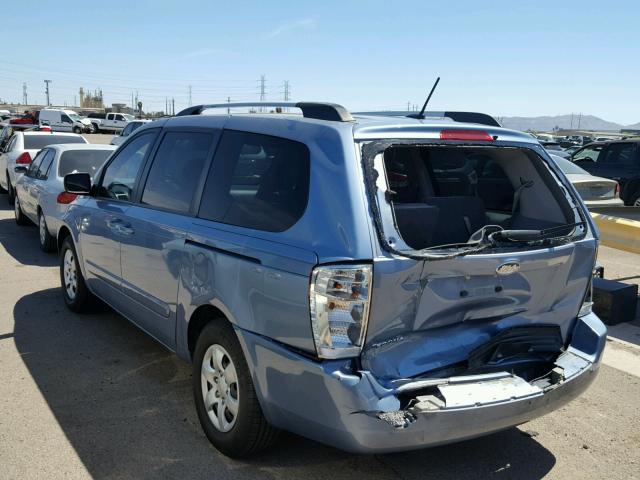 KNDMG4C36A6326376 - 2010 KIA SEDONA LX BLUE photo 3