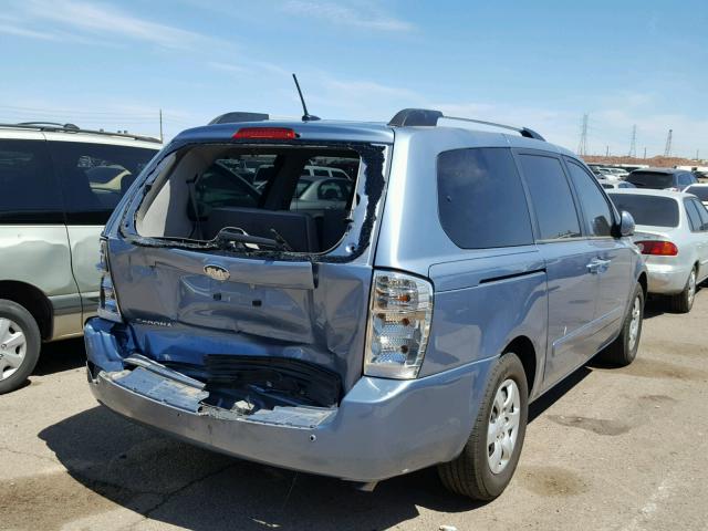 KNDMG4C36A6326376 - 2010 KIA SEDONA LX BLUE photo 4