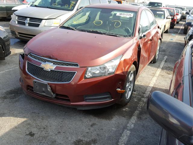 1G1PK5SB5D7206893 - 2013 CHEVROLET CRUZE LT BURGUNDY photo 2