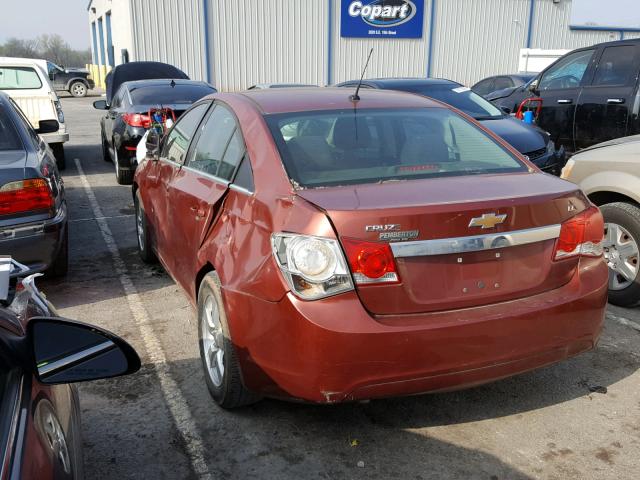 1G1PK5SB5D7206893 - 2013 CHEVROLET CRUZE LT BURGUNDY photo 3