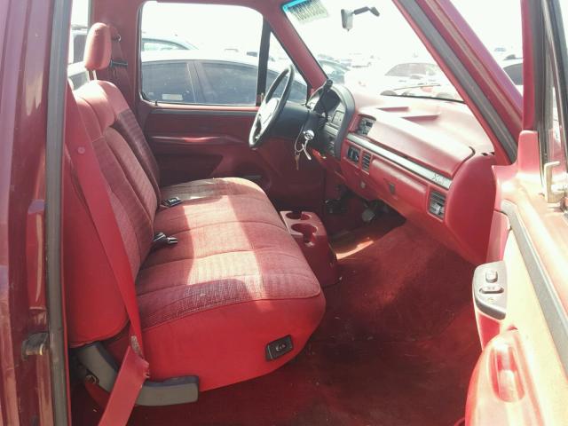 1FTEF15NXPLA21896 - 1993 FORD F150 RED photo 5