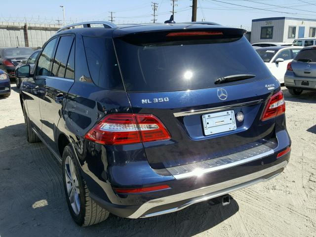 4JGDA5HB0EA391438 - 2014 MERCEDES-BENZ ML 350 4MA BLUE photo 3