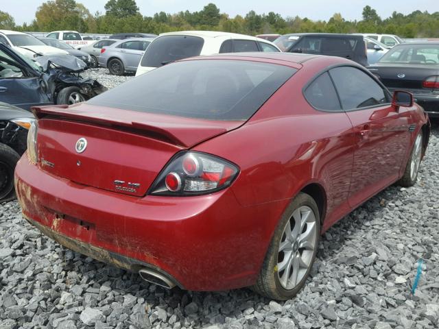 KMHHN66F98U283291 - 2008 HYUNDAI TIBURON GT RED photo 4