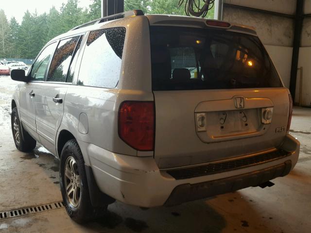 2HKYF18673H510496 - 2003 HONDA PILOT EXL SILVER photo 3