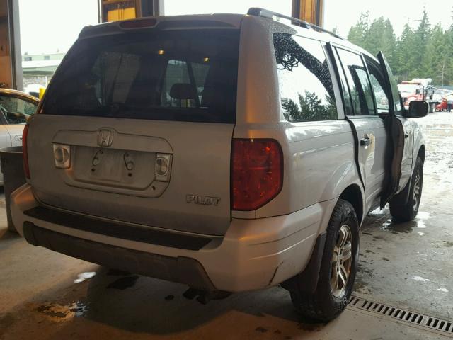 2HKYF18673H510496 - 2003 HONDA PILOT EXL SILVER photo 4