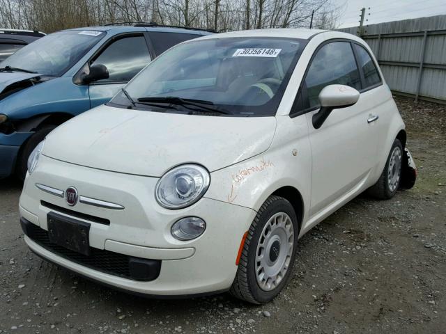 3C3CFFAR4CT349136 - 2012 FIAT 500 POP WHITE photo 2