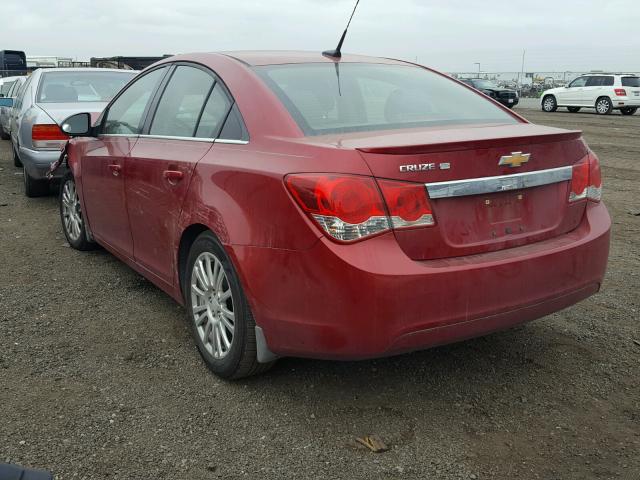 1G1PJ5SC7C7229280 - 2012 CHEVROLET CRUZE ECO RED photo 3