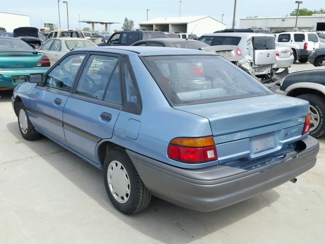 1FAPP14J3NW117844 - 1992 FORD ESCORT LX BLUE photo 3