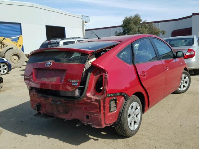 JTDKB20U067078196 - 2006 TOYOTA PRIUS RED photo 4