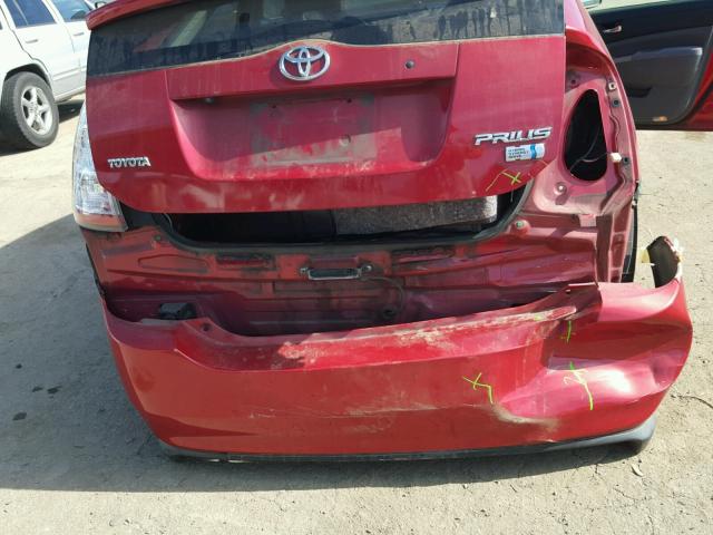 JTDKB20U067078196 - 2006 TOYOTA PRIUS RED photo 9