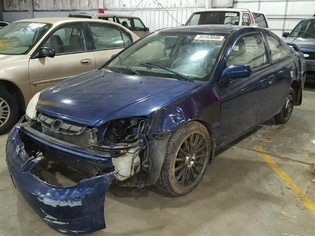 1HGEM22941L080521 - 2001 HONDA CIVIC SI BLUE photo 2