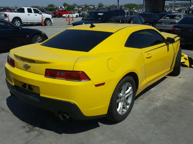 2G1FA1E38E9199658 - 2014 CHEVROLET CAMARO LS YELLOW photo 4