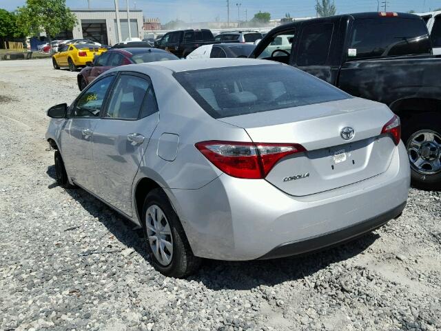 2T1BURHE2EC024055 - 2014 TOYOTA COROLLA SILVER photo 3