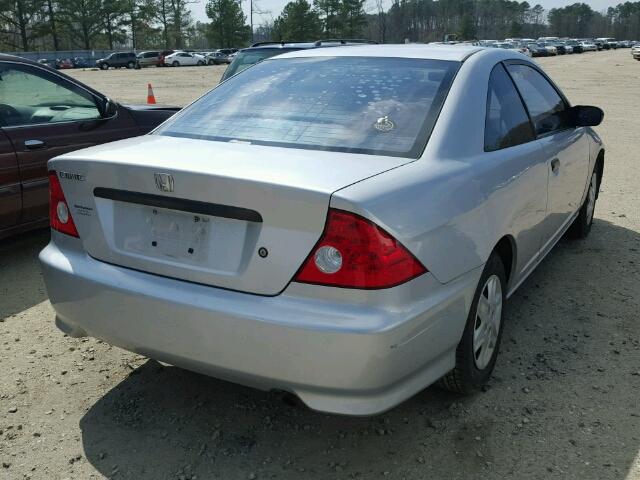 1HGEM221X5L079826 - 2005 HONDA CIVIC DX V SILVER photo 4