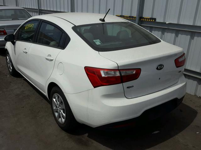 KNADM4A30F6443600 - 2015 KIA RIO LX WHITE photo 3