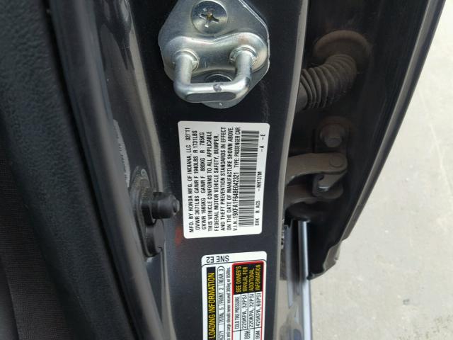 19XFA1F64BE042321 - 2011 HONDA CIVIC LX-S Grafit foto 10