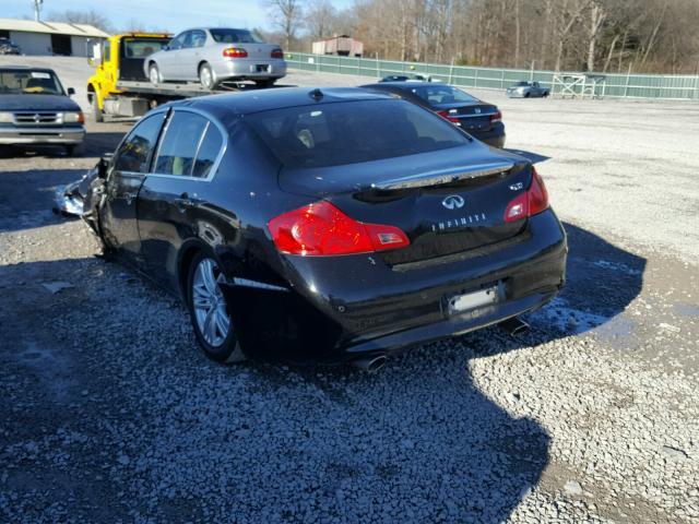 JN1CV6AP0DM724270 - 2013 INFINITI G37 BASE BLACK photo 3