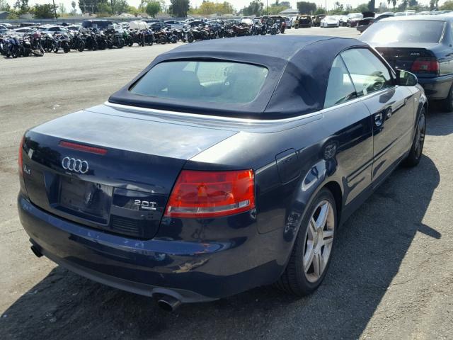 WAUDF48H77K019030 - 2007 AUDI A4 2.0T CA BLUE photo 4