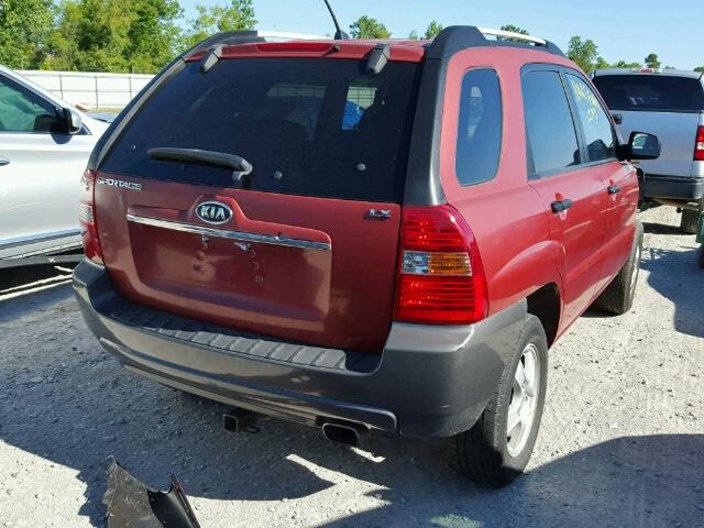 KNDJF724187501431 - 2008 KIA SPORTAGE L RED photo 4