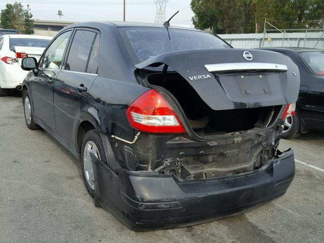 3N1BC11E27L409374 - 2007 NISSAN VERSA S BLACK photo 3