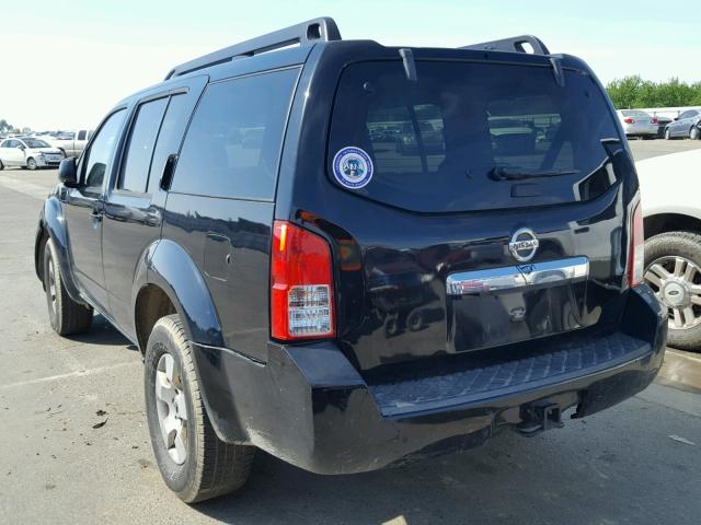 5N1AR18U88C629406 - 2008 NISSAN PATHFINDER BLACK photo 3