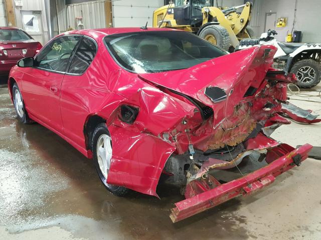 2G1WX12K359138020 - 2005 CHEVROLET MONTE CARL RED photo 3