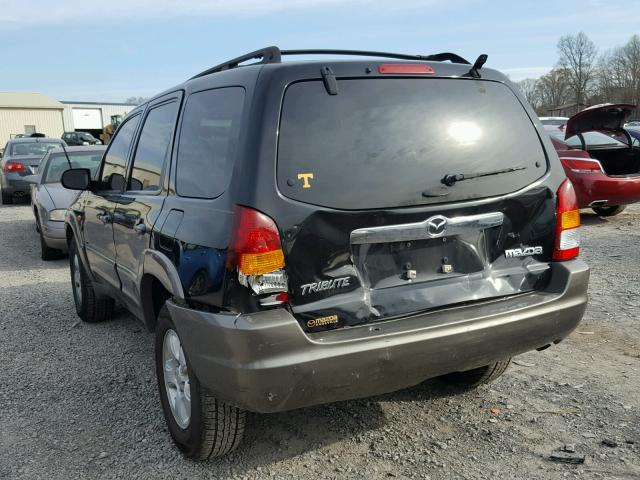 4F2YZ04154KM26689 - 2004 MAZDA TRIBUTE LX BLACK photo 3