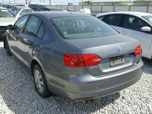 3VW2K7AJ3BM361111 - 2011 VOLKSWAGEN JETTA BASE 灰色 照片 3