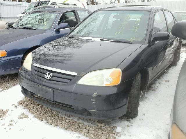 1HGES26781L054082 - 2001 HONDA CIVIC EX BLACK photo 2