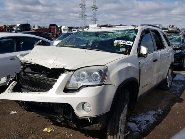 1GKEV33798J273367 - 2008 GMC ACADIA SLT WHITE photo 2