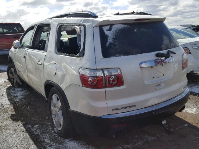 1GKEV33798J273367 - 2008 GMC ACADIA SLT WHITE photo 3