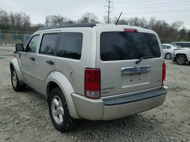 1D8GU58K98W142363 - 2008 DODGE NITRO SLT SILVER photo 3