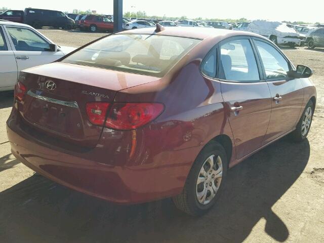 KMHDU4AD2AU097951 - 2010 HYUNDAI ELANTRA BL MAROON photo 4