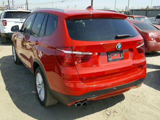 5UXWX9C54F0D47200 - 2015 BMW X3 XDRIVE2 RED photo 3