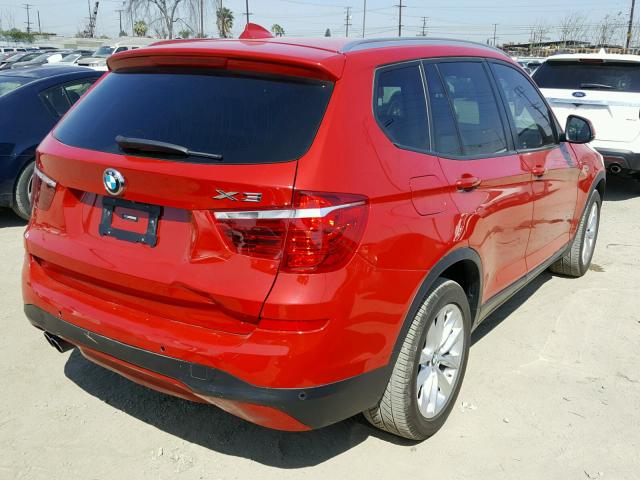 5UXWX9C54F0D47200 - 2015 BMW X3 XDRIVE2 RED photo 4