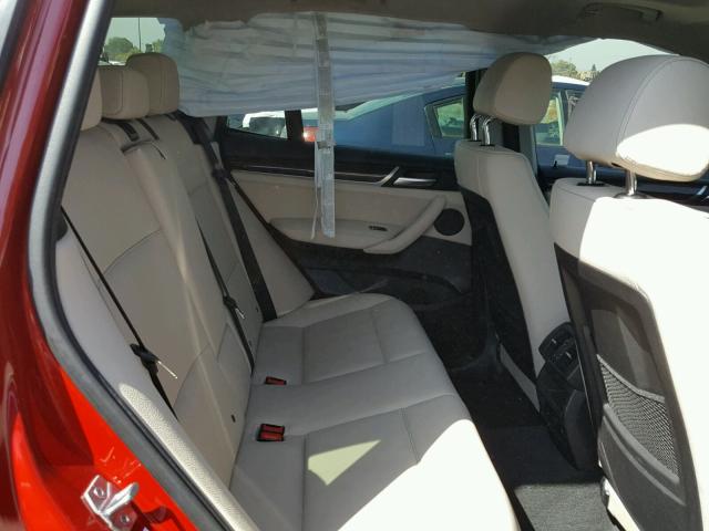 5UXWX9C54F0D47200 - 2015 BMW X3 XDRIVE2 RED photo 6