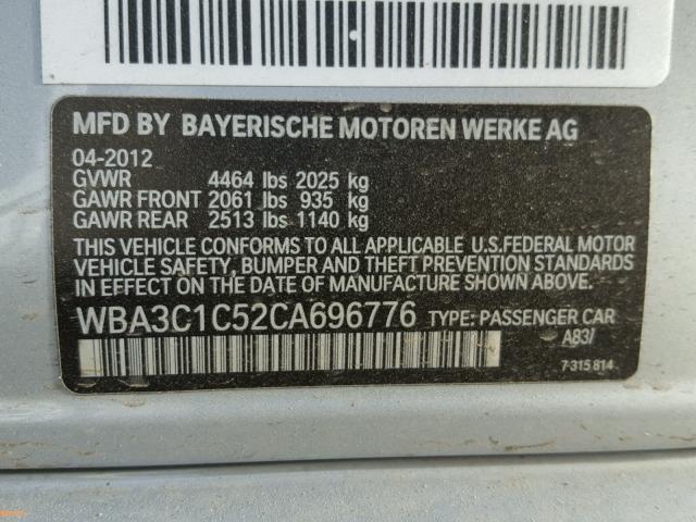 WBA3C1C52CA696776 - 2012 BMW 328 I SULE SILVER photo 10