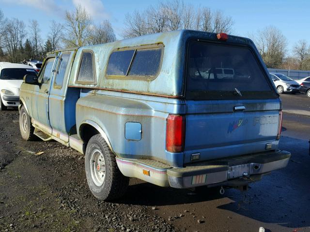 1FTEX15H6PKA19916 - 1993 FORD F150 BLUE photo 3