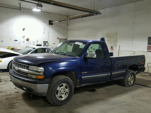 1GCEK14T6XE117489 - 1999 CHEVROLET SILVERADO BLUE photo 2