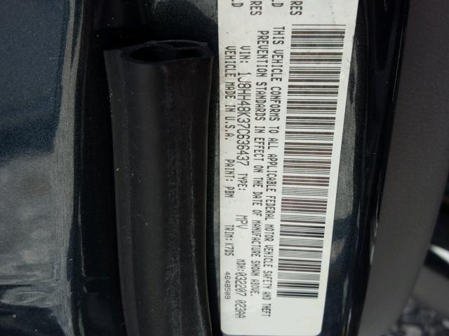 1J8HH48K37C636437 - 2007 JEEP COMMANDER გრაფიტი ფოტო 10