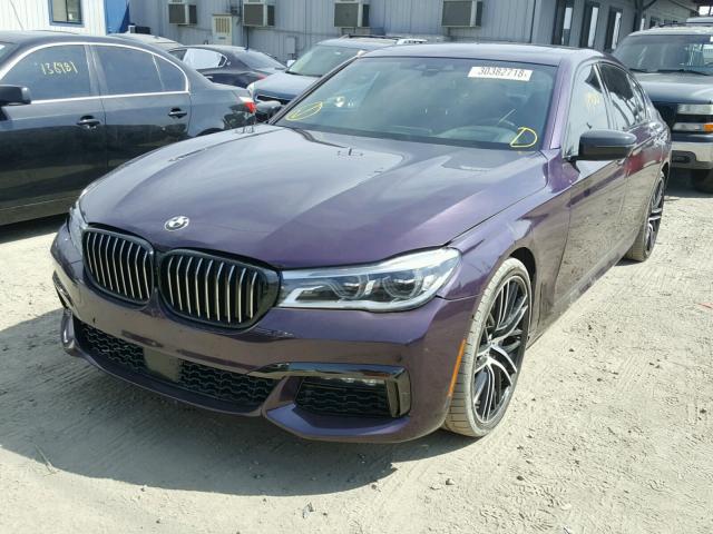 WBA7F0C50HGM21107 - 2017 BMW 750 I PURPLE photo 2