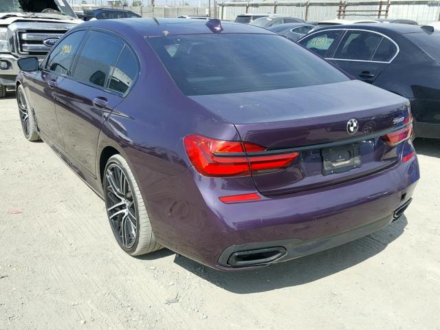 WBA7F0C50HGM21107 - 2017 BMW 750 I PURPLE photo 3